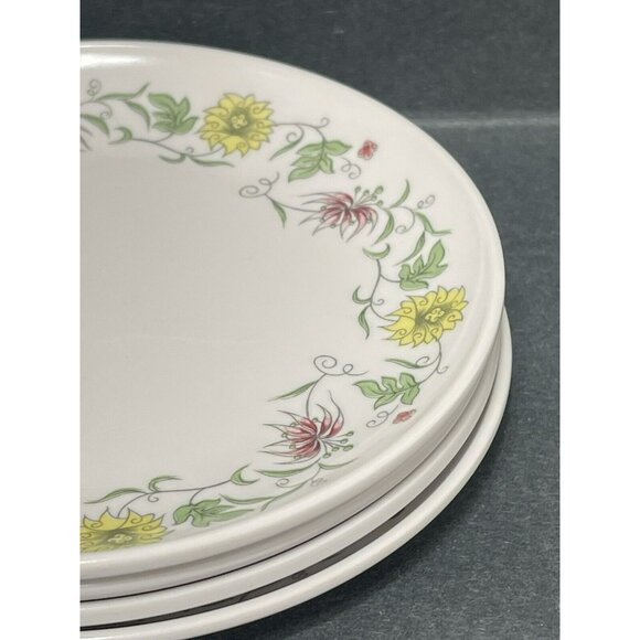 MELMAC 4 Side Plates Debonaire Floral Design MELAMINE Dinnerware 6 Inch Vintage - Picture 6 of 6